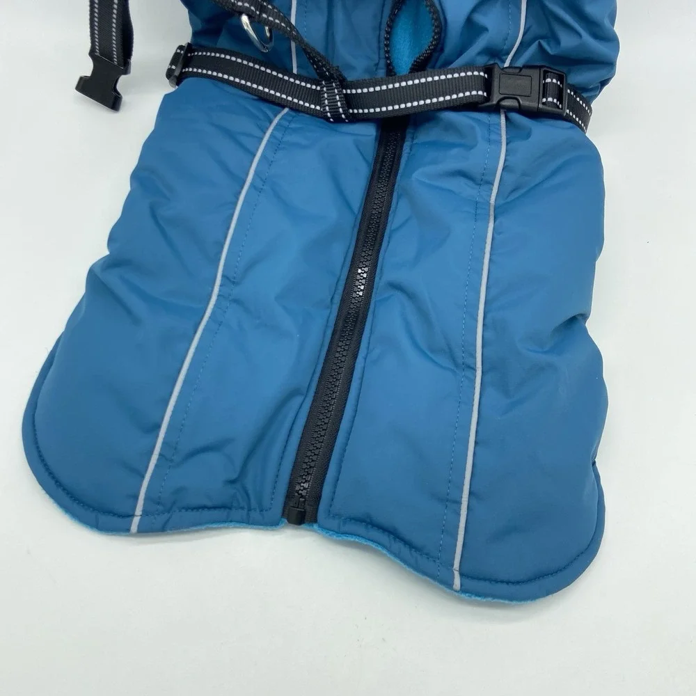 Lelepet Doggy Size Medium Waterproof Jacket With Harness Fleece Gorpcore Cozy